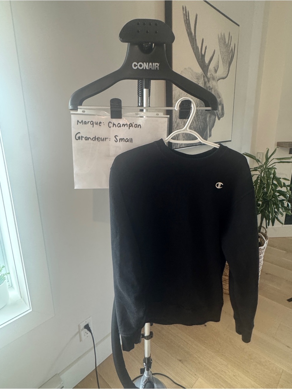 Champion Black Crewneck Sweatshirt with Small Logo